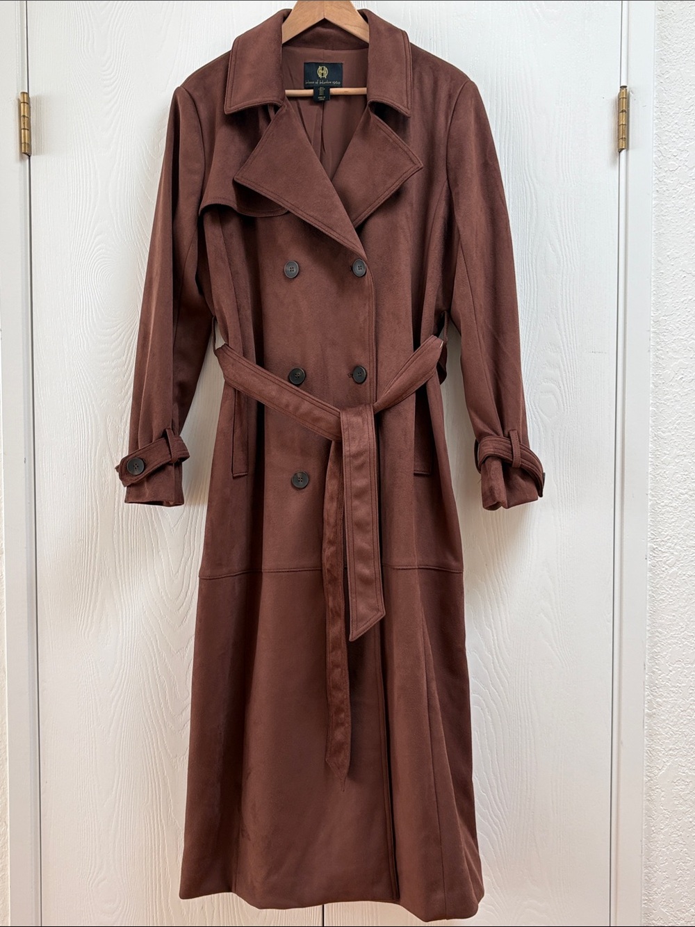 House of Harlow 1960Women’s Double-Breasted Brown Trench Coat with Belt